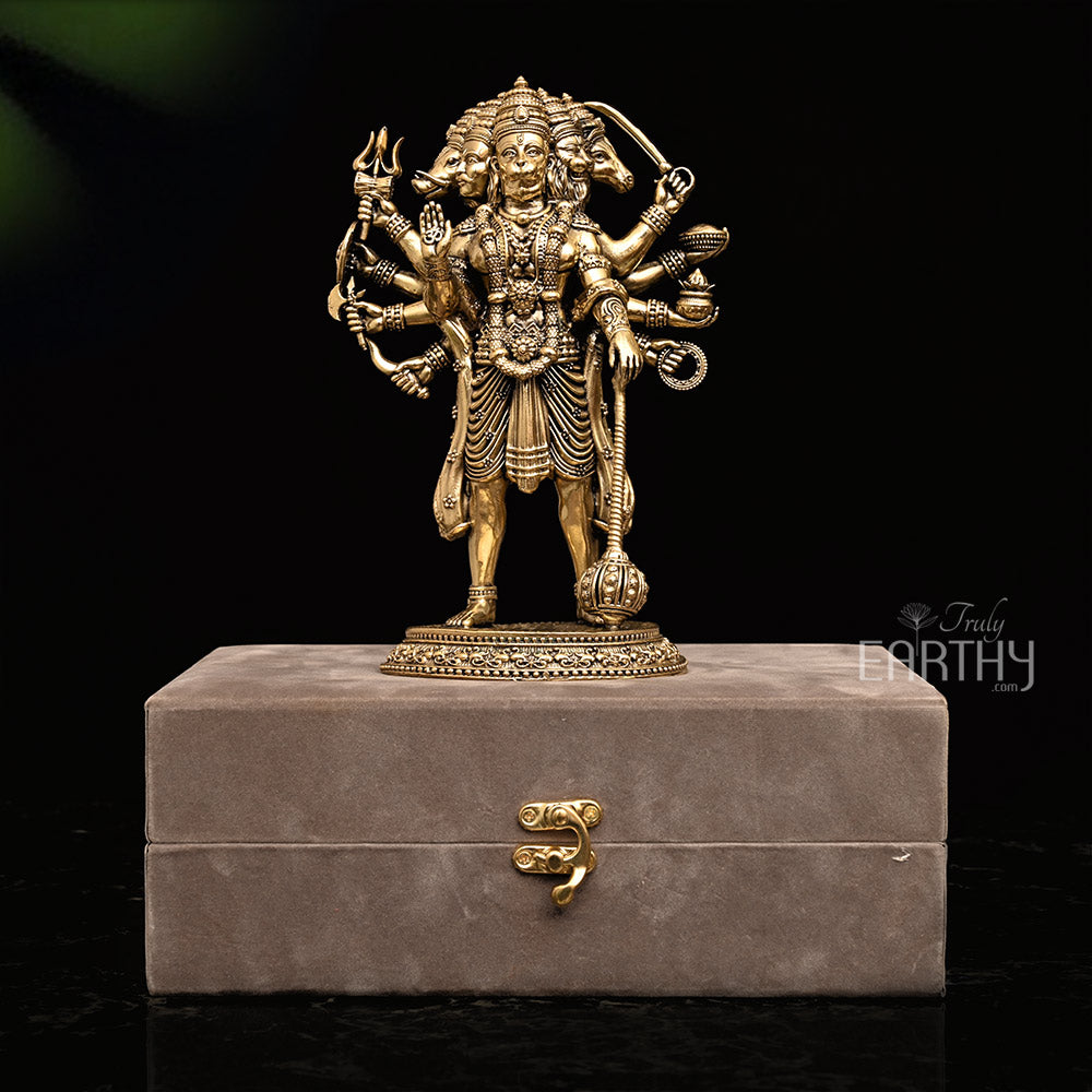Superfine Brass Panchmukhi Hanuman Ji – Truly Earthy