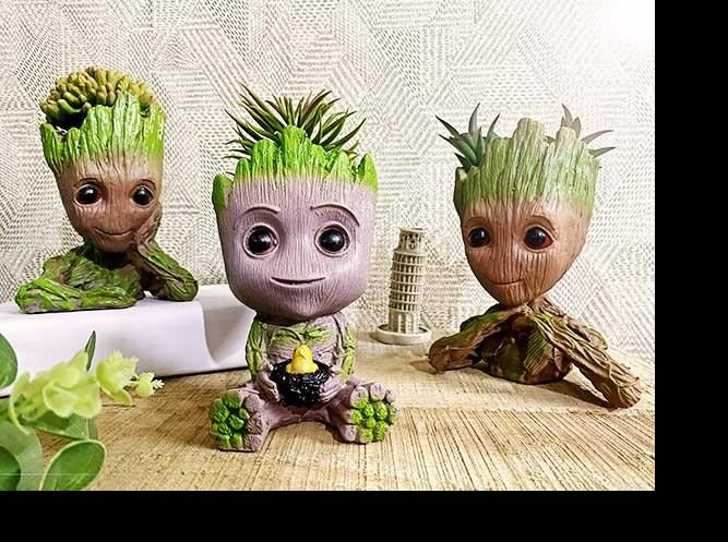 3 pot family planter Adorable Groot Family Planters