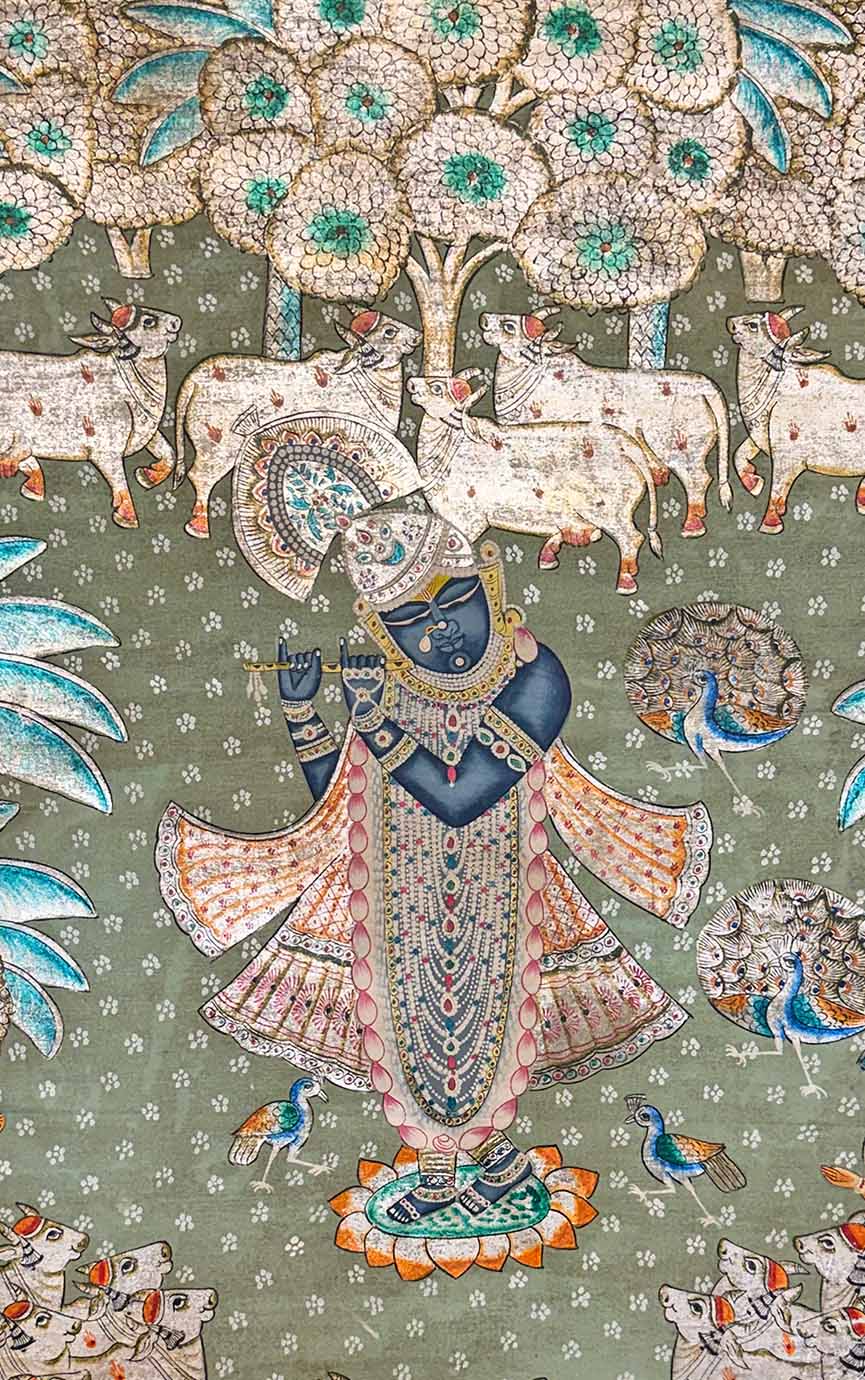 Pichwai Painting Shrinathji Darshan (Handmade / Unframed / 86.3 x 147.3 cm)