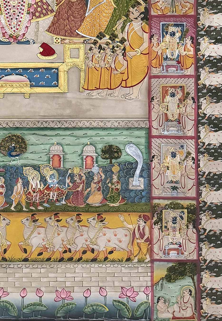Vintage Shrinathji - Pichwai Painting (Handmade / Unframed / 115.5 x 175.2 cm)