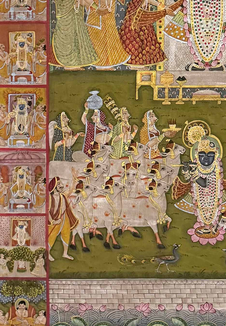 Vintage Shrinathji - Pichwai Painting (Handmade / Unframed / 115.5 x 172.7 cm)