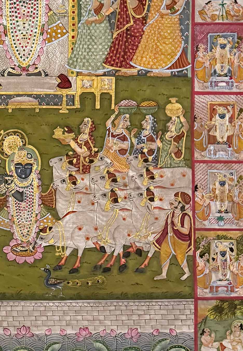 Vintage Shrinathji - Pichwai Painting (Handmade / Unframed / 115.5 x 172.7 cm)