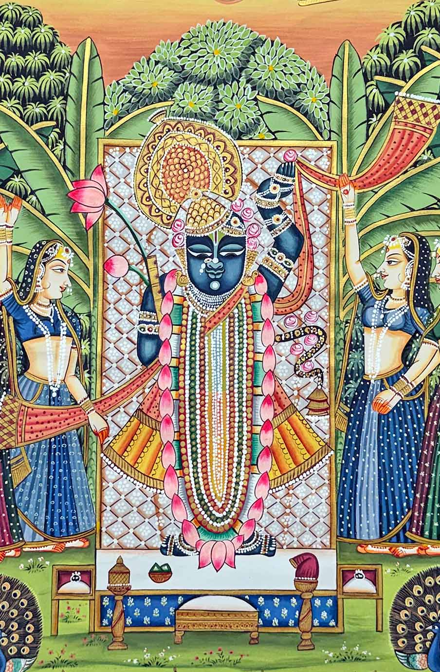 Shrinathji Pichwai Painting (Handmade / Unframed / 60.9 x 91.4 cm)