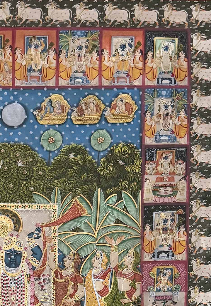 Vintage Shrinathji - Pichwai Painting (Handmade / Unframed / 115.5 x 175.2 cm)