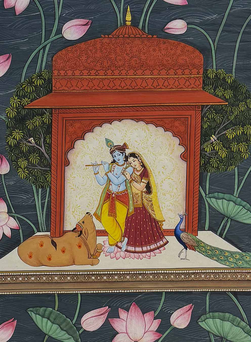 Radha Krishna - Kamal Talai (Handmade / Unframed / 114.3 x 167.6 cm)