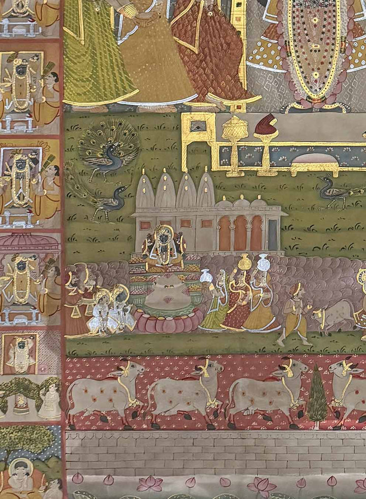 Shrinathji Pichwai Painting (Handmade / Unframed / 115 x 174.5 cm)
