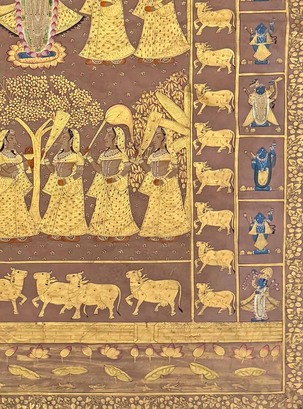 Swarna Vraj Darshan - Pichwai Painting (Handmade / Unframed / 115 x 176 cm)