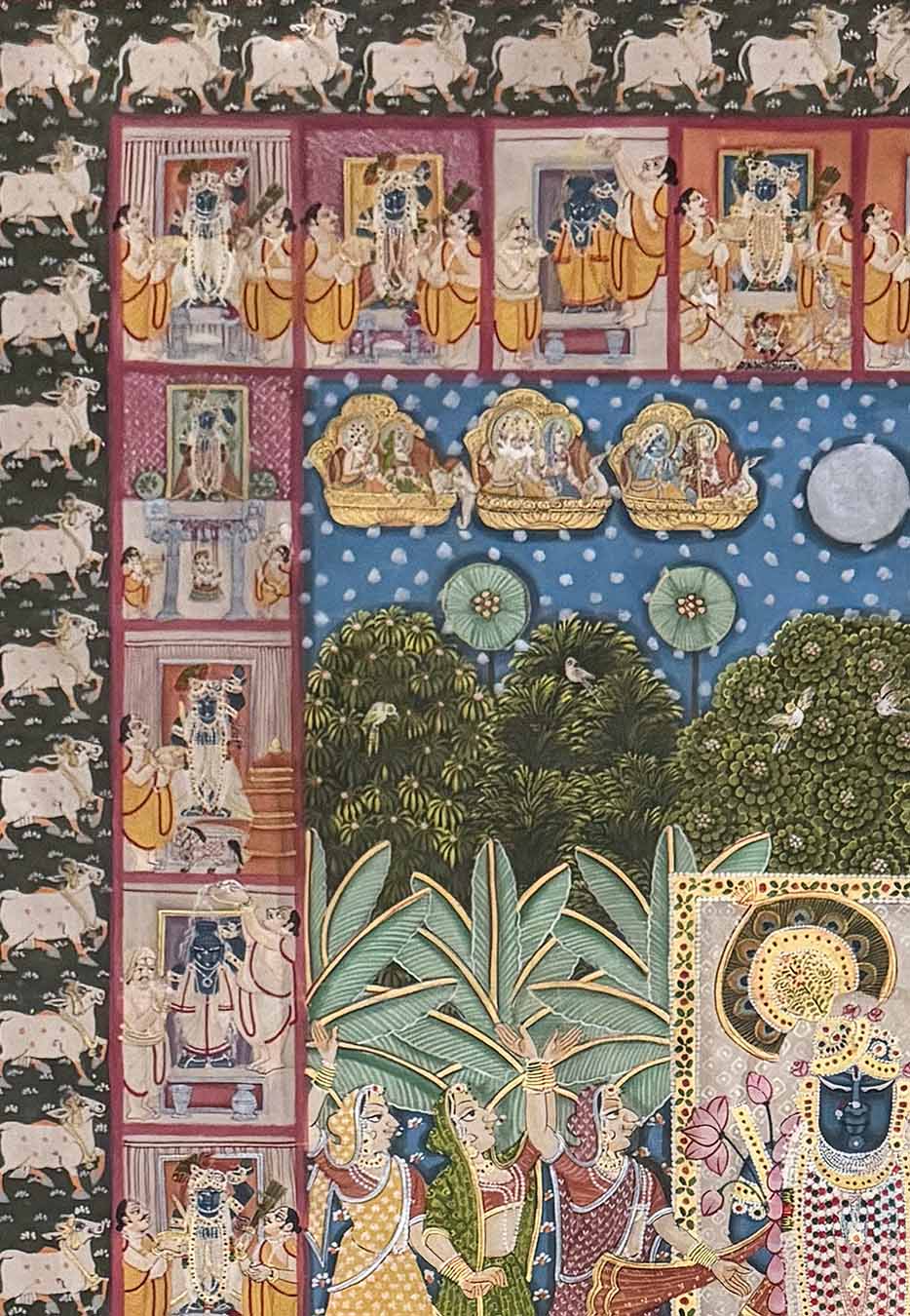 Vintage Shrinathji - Pichwai Painting (Handmade / Unframed / 115.5 x 175.2 cm)