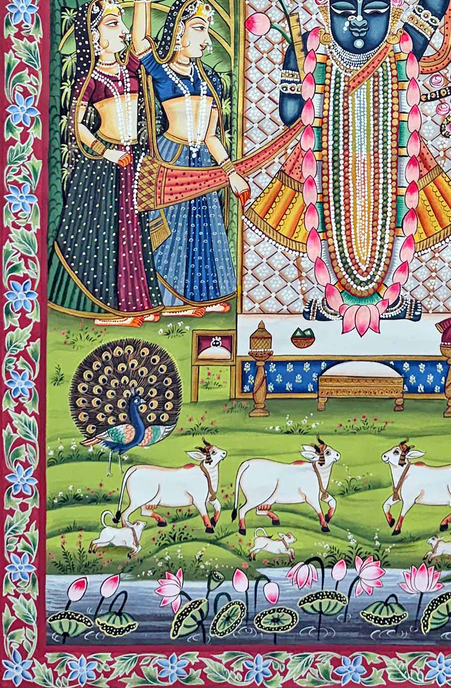 Shrinathji Pichwai Painting (Handmade / Unframed / 60.9 x 91.4 cm)