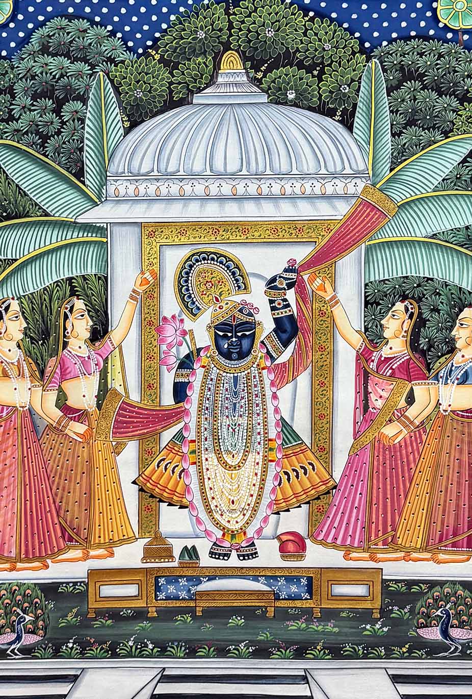 Sharad Purnima - Handmade Pichwai Painting (Unframed / 60.9 x 91.4 cm)