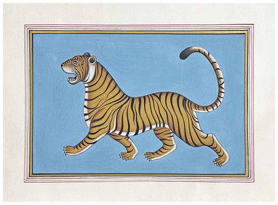 Vintage Tigers - Handmade Miniature Painting (set of 2 paintings)