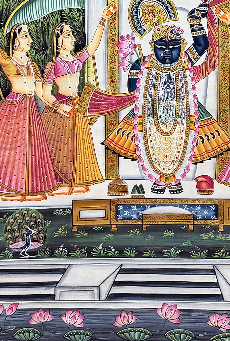 Sharad Purnima - Handmade Pichwai Painting (Unframed / 60.9 x 91.4 cm)