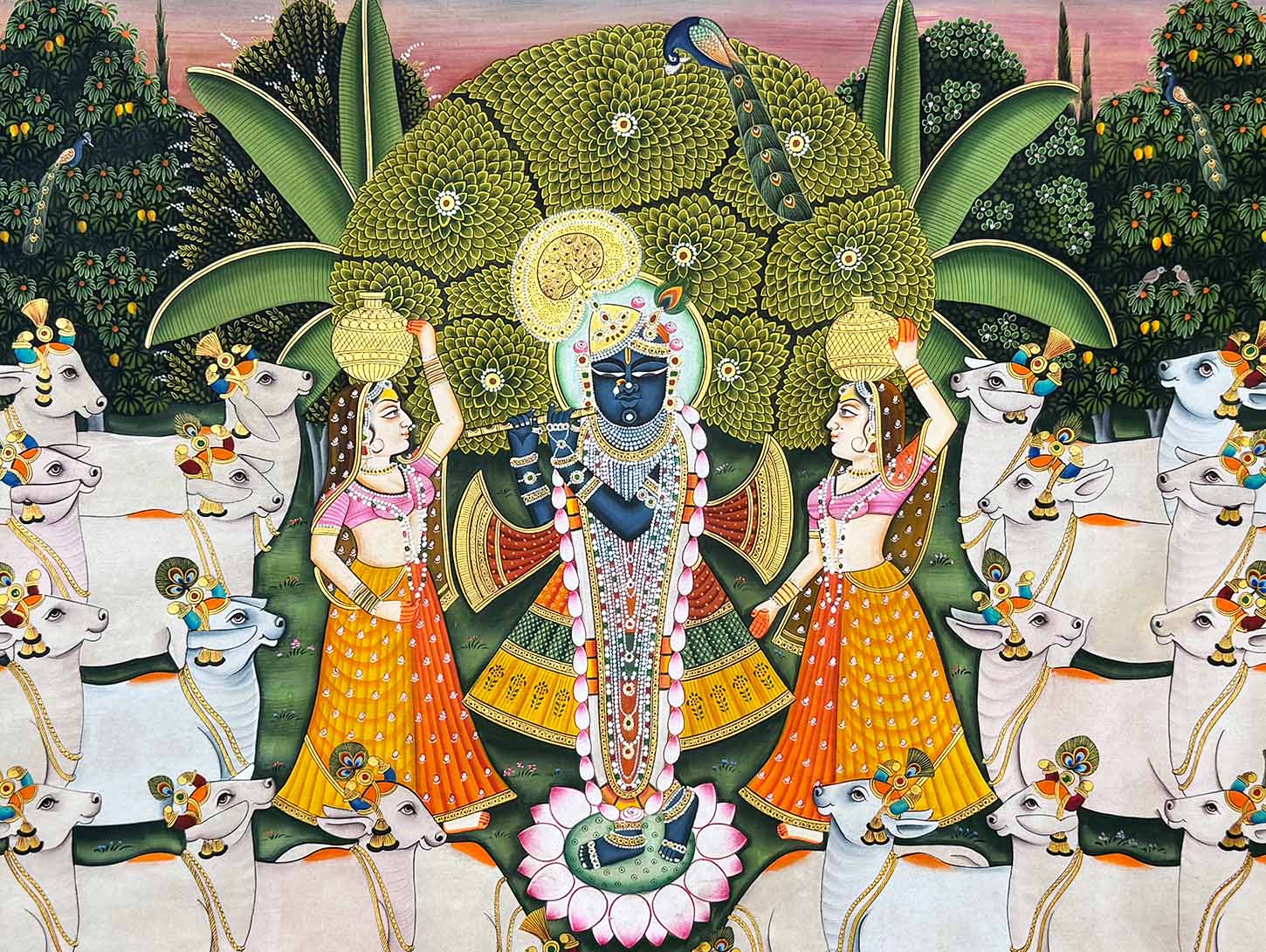 shrinathji with cows pichwai painting_2