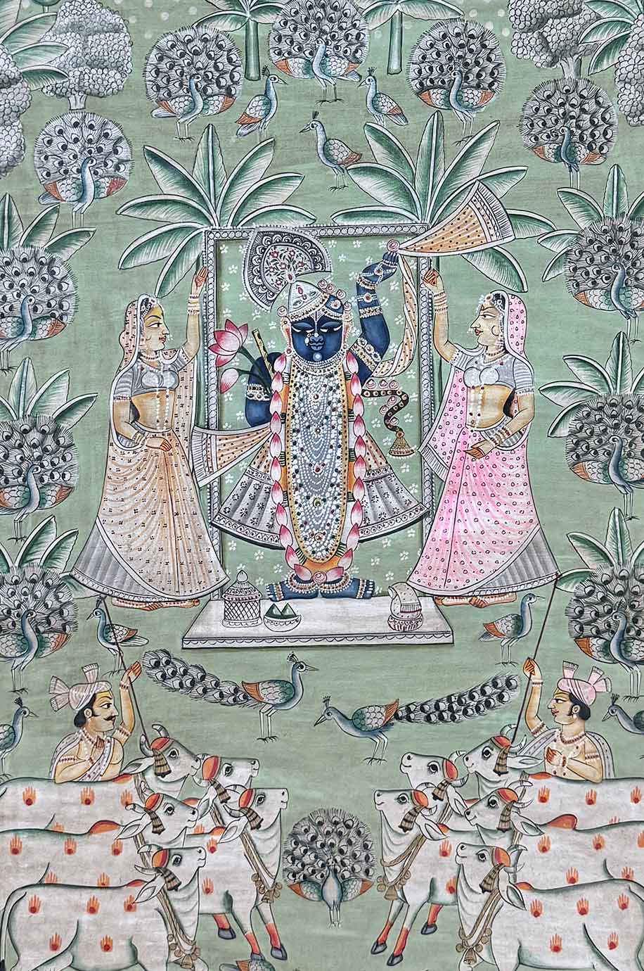 Vintage Handmade Pichwai Painting (Unframed / 60.9 x 91.4 cm)
