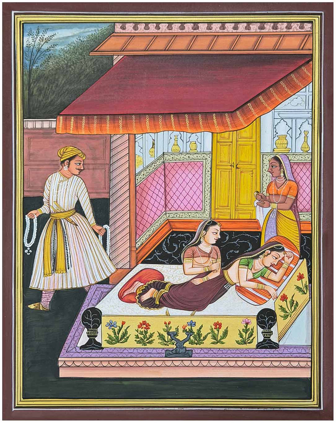 Ragini Lalit of Raga Bhairav - Handmade Miniature Painting (Unframed)