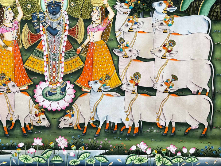 shrinathji with cows pichwai painting_5