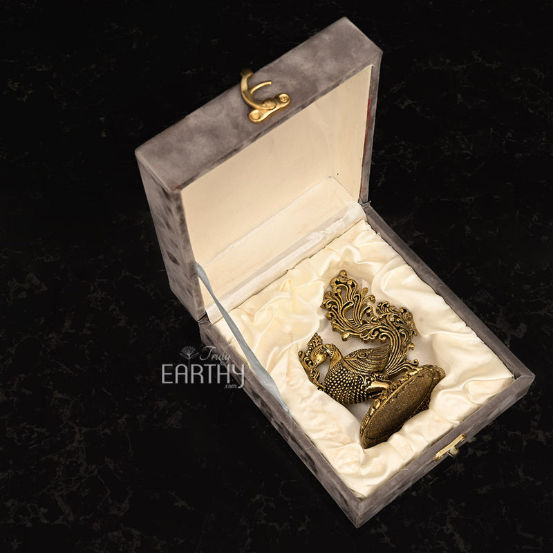 Small Superfine Peacock | Brass Statue