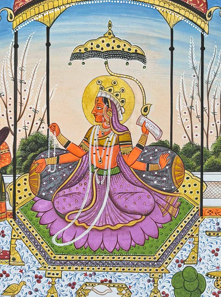 Tripura Sundari - Handmade Miniature Painting (Unframed)