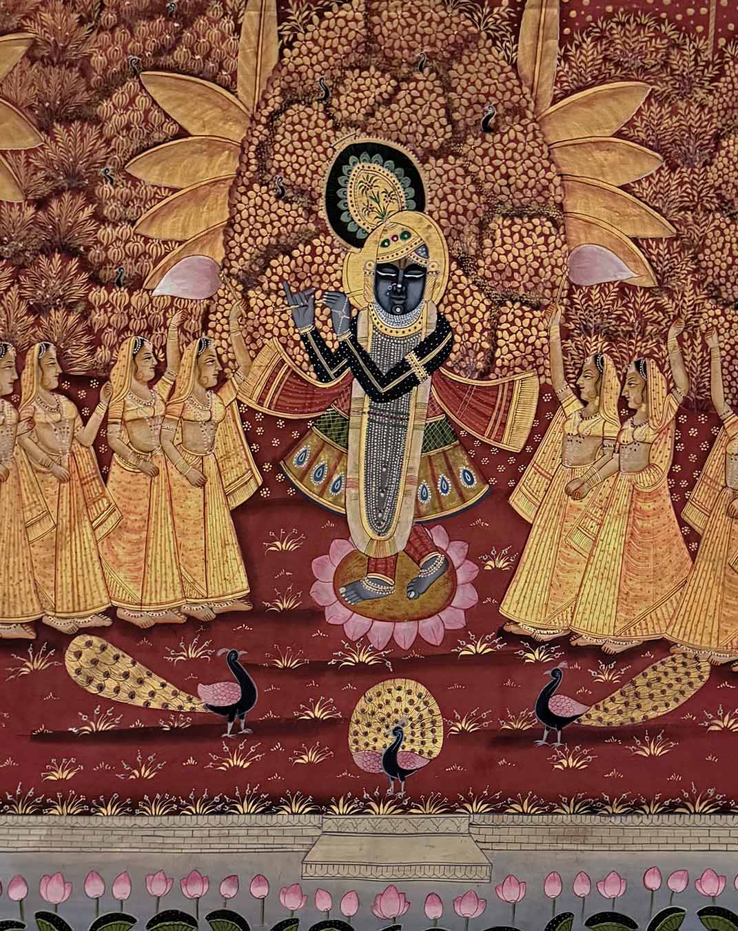 Raas Vilas - Handmade Pichwai Painting (Unframed / 140.9 x 116.8 cm)