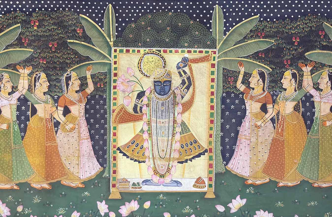 Sharad Purnima Pichwai Painting (Handmade / Unframed / 179.8 x 119.3 cm)