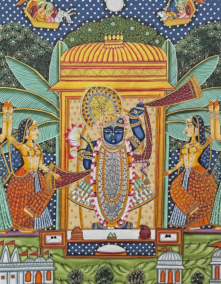 Traditional Handmade Pichwai Painting (Unframed / 91.4 x 121.5 cm)