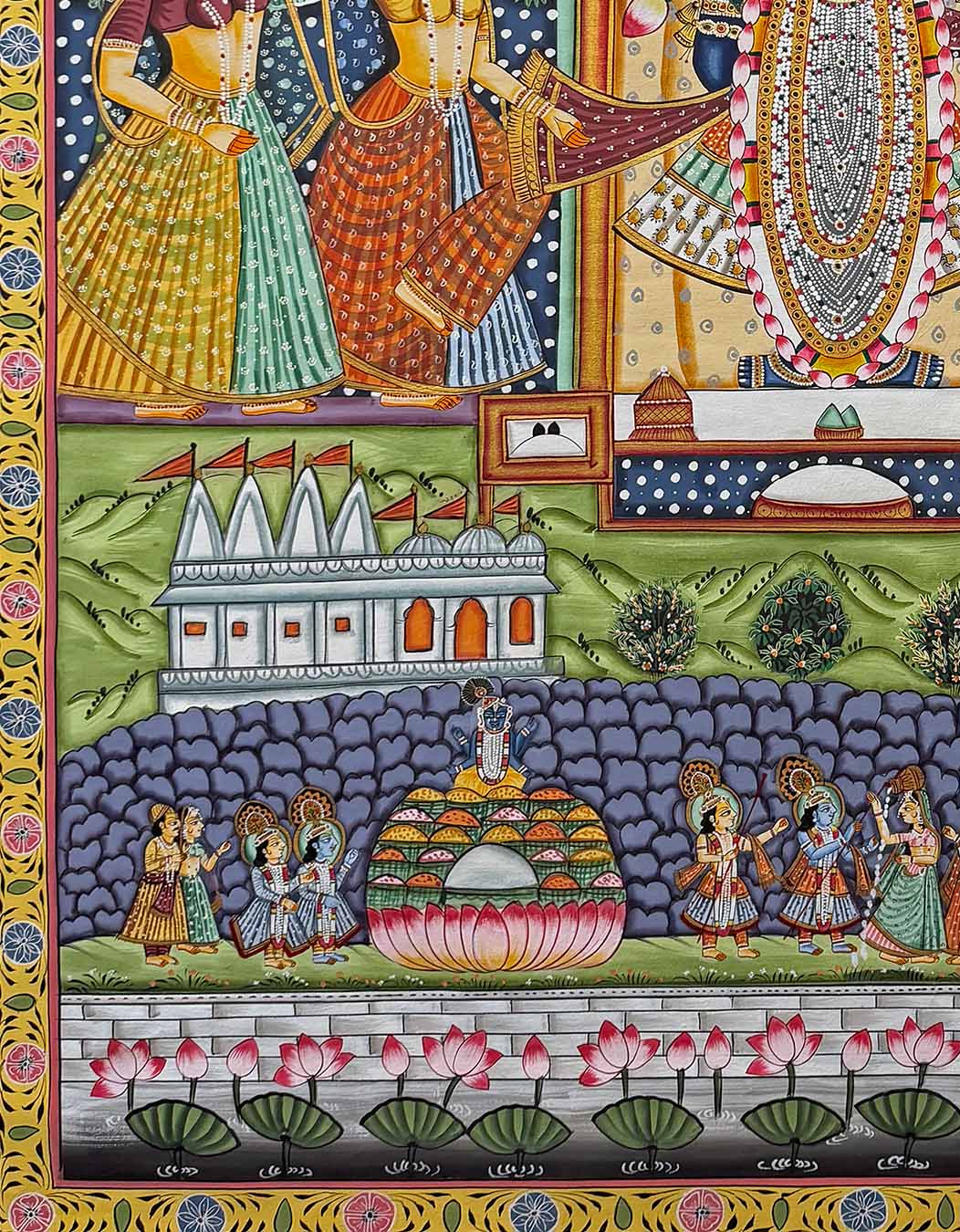 Traditional Handmade Pichwai Painting (Unframed / 91.4 x 121.5 cm)