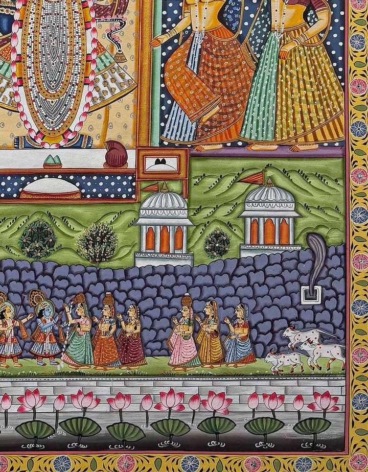 Traditional Handmade Pichwai Painting (Unframed / 91.4 x 121.5 cm)