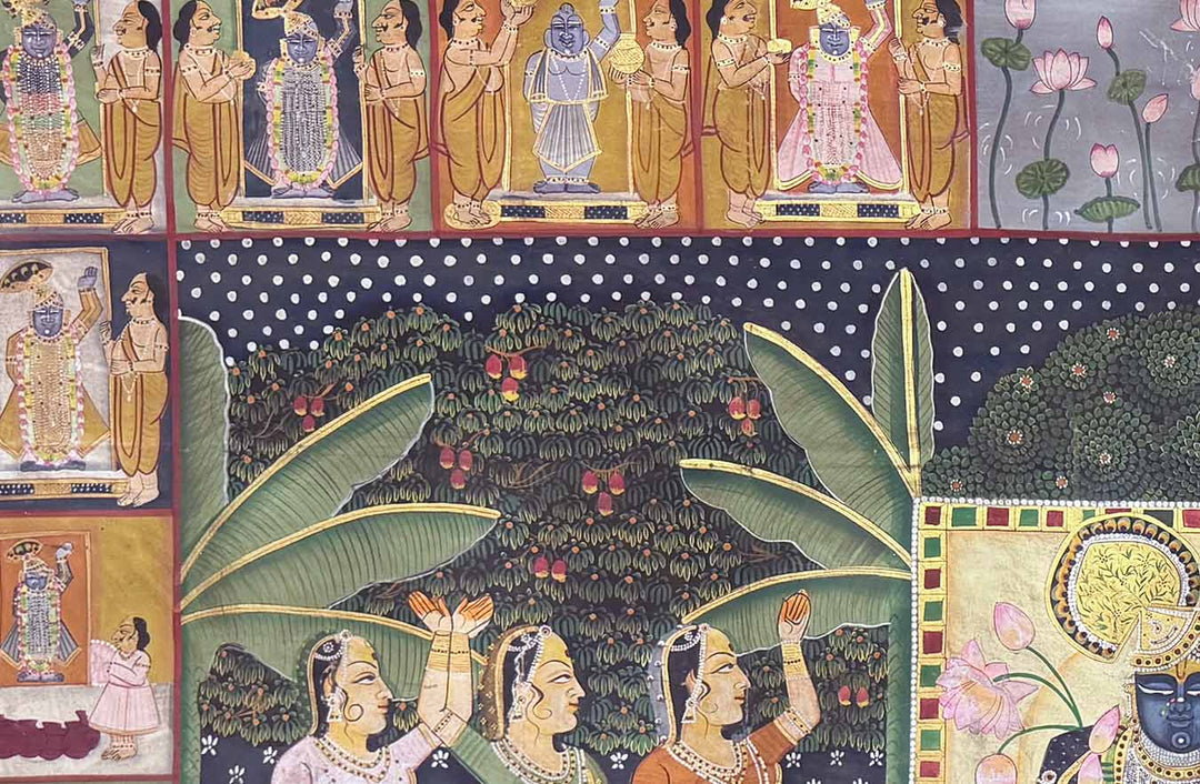 Sharad Purnima Pichwai Painting (Handmade / Unframed / 179.8 x 119.3 cm)