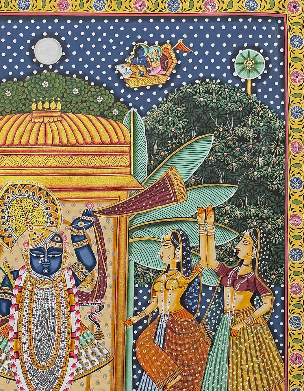 Traditional Handmade Pichwai Painting (Unframed / 91.4 x 121.5 cm)