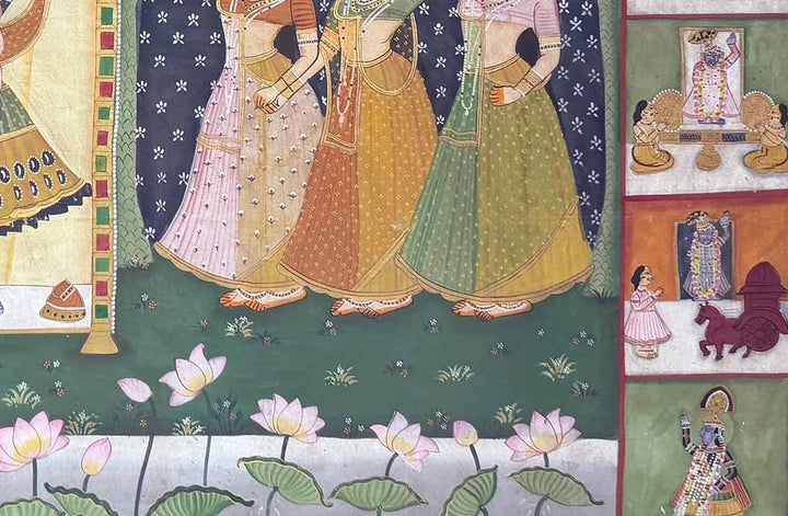Sharad Purnima Pichwai Painting (Handmade / Unframed / 179.8 x 119.3 cm)
