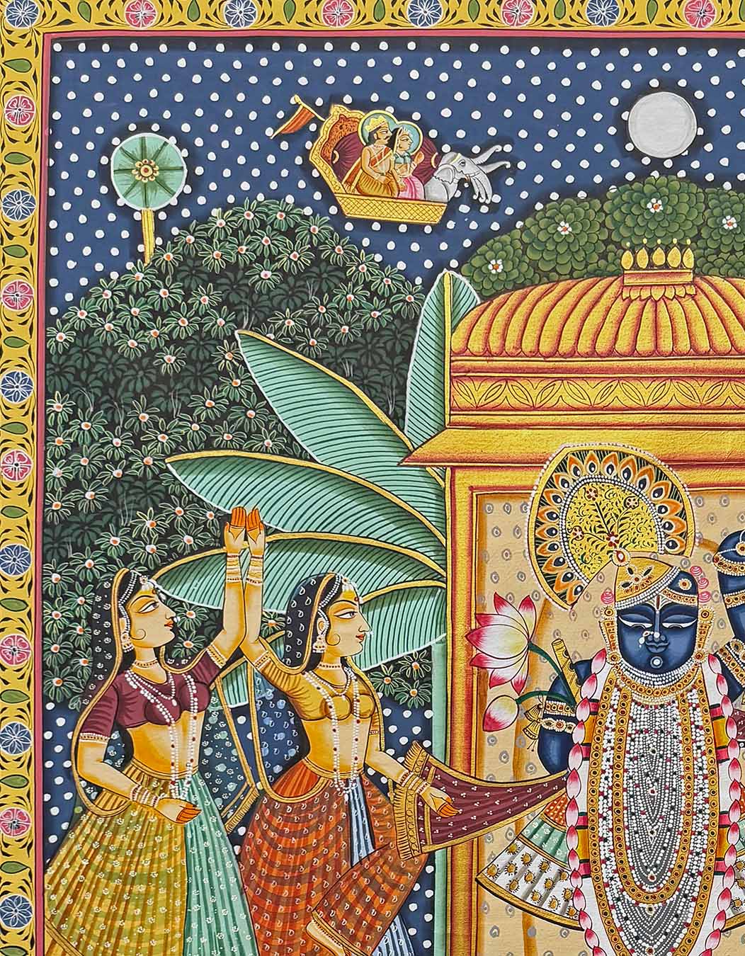Traditional Handmade Pichwai Painting (Unframed / 91.4 x 121.5 cm)