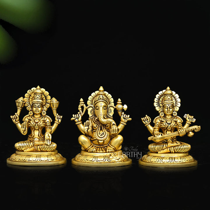 Ganesha, Lakshmi &amp; Saraswati Idol set