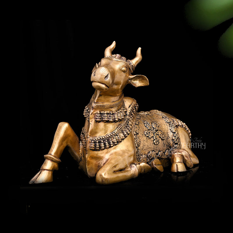 large brass sitting nandi, angel 2