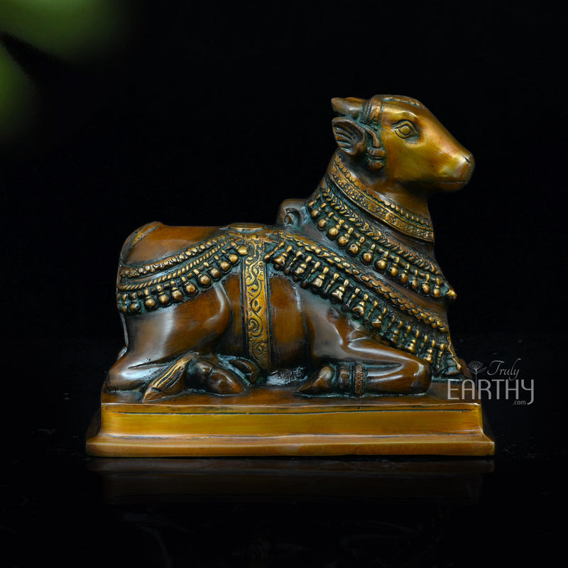 Brass Nandi In Antique Finish
