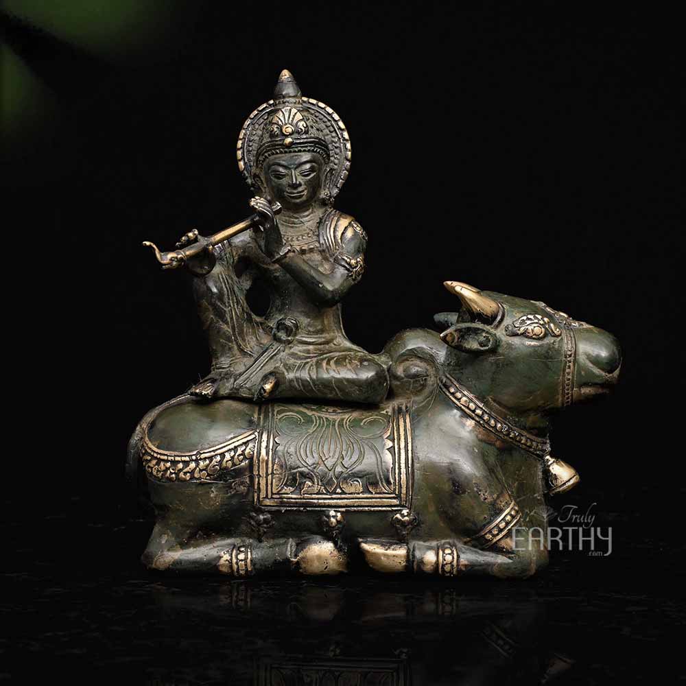 bronze krishna sculpture
