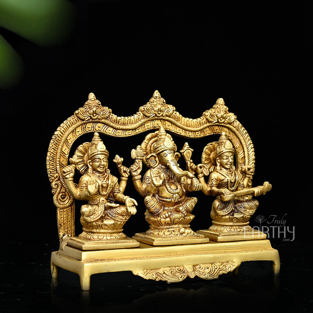 Brass Lakshmi Ganesha Saraswati