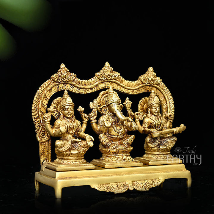 Brass Lakshmi Ganesha Saraswati