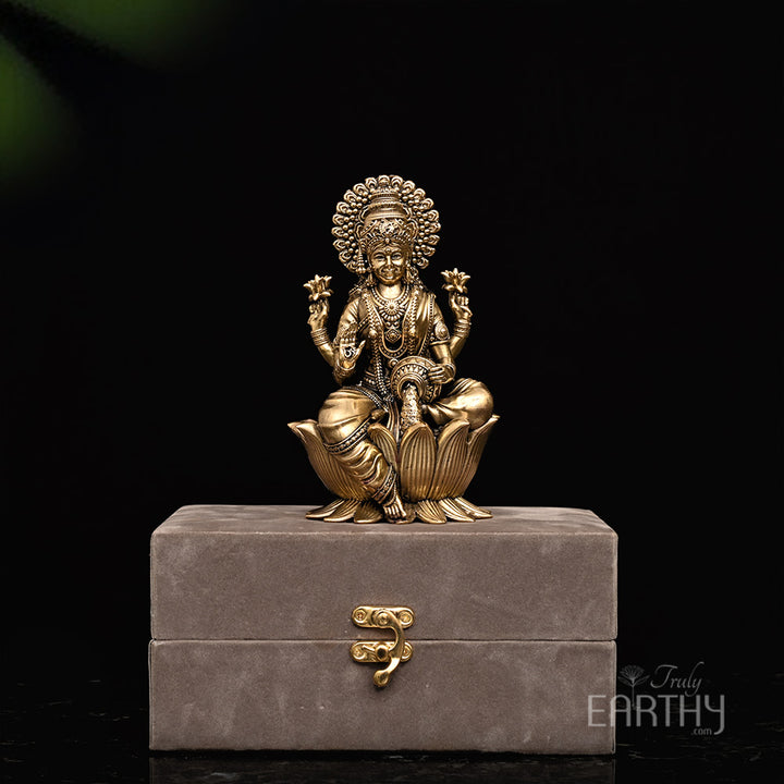 brass dhanlaxmi sculpture