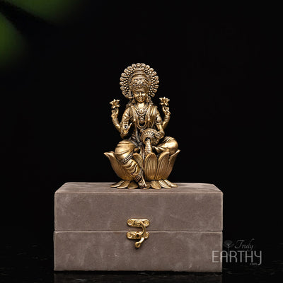 brass dhanlaxmi sculpture