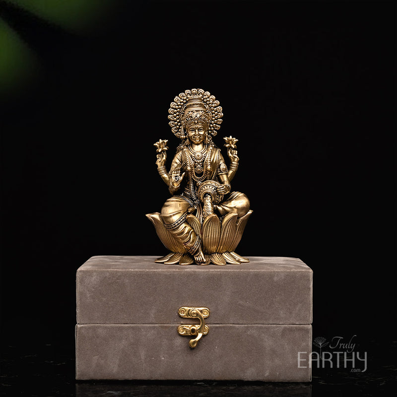 brass dhanlaxmi sculpture