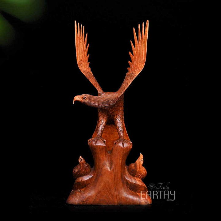 wooden eagle sculpture