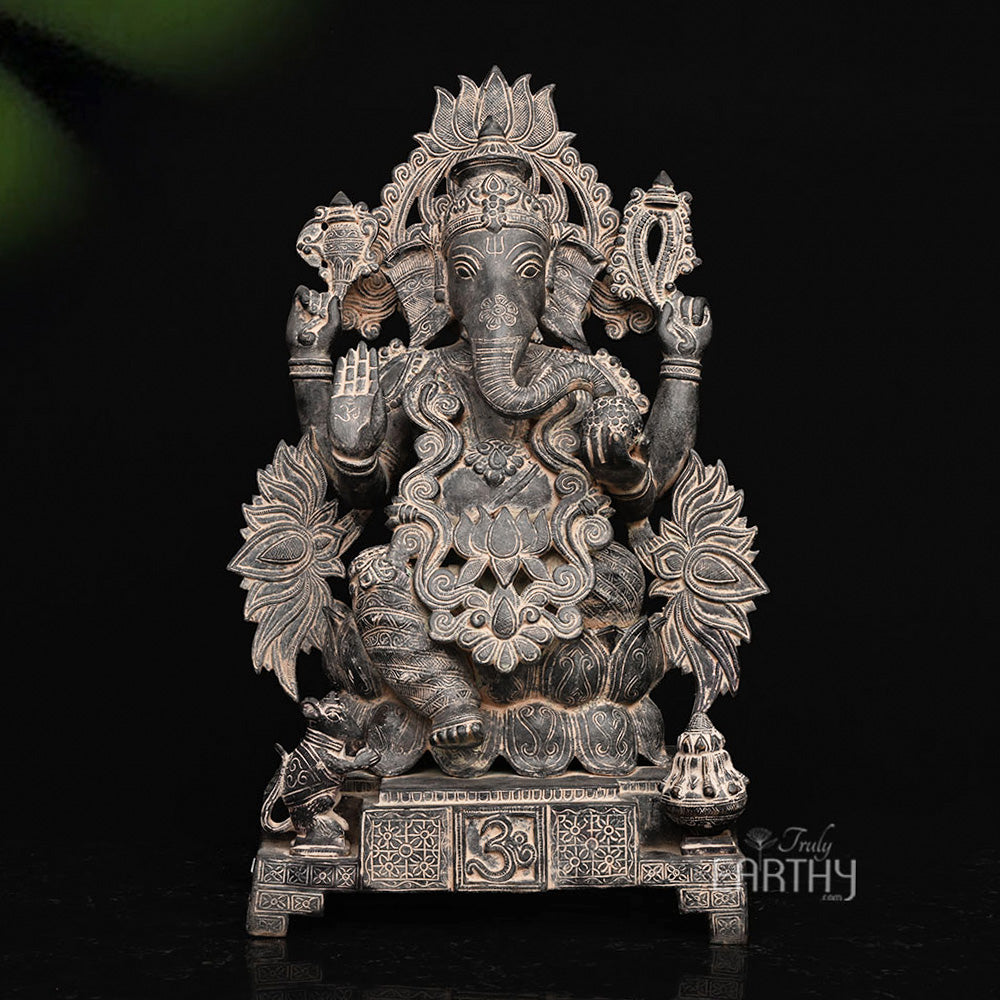 antique brass ganesha statue
