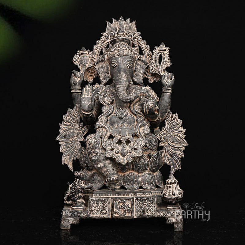 antique brass ganesha statue