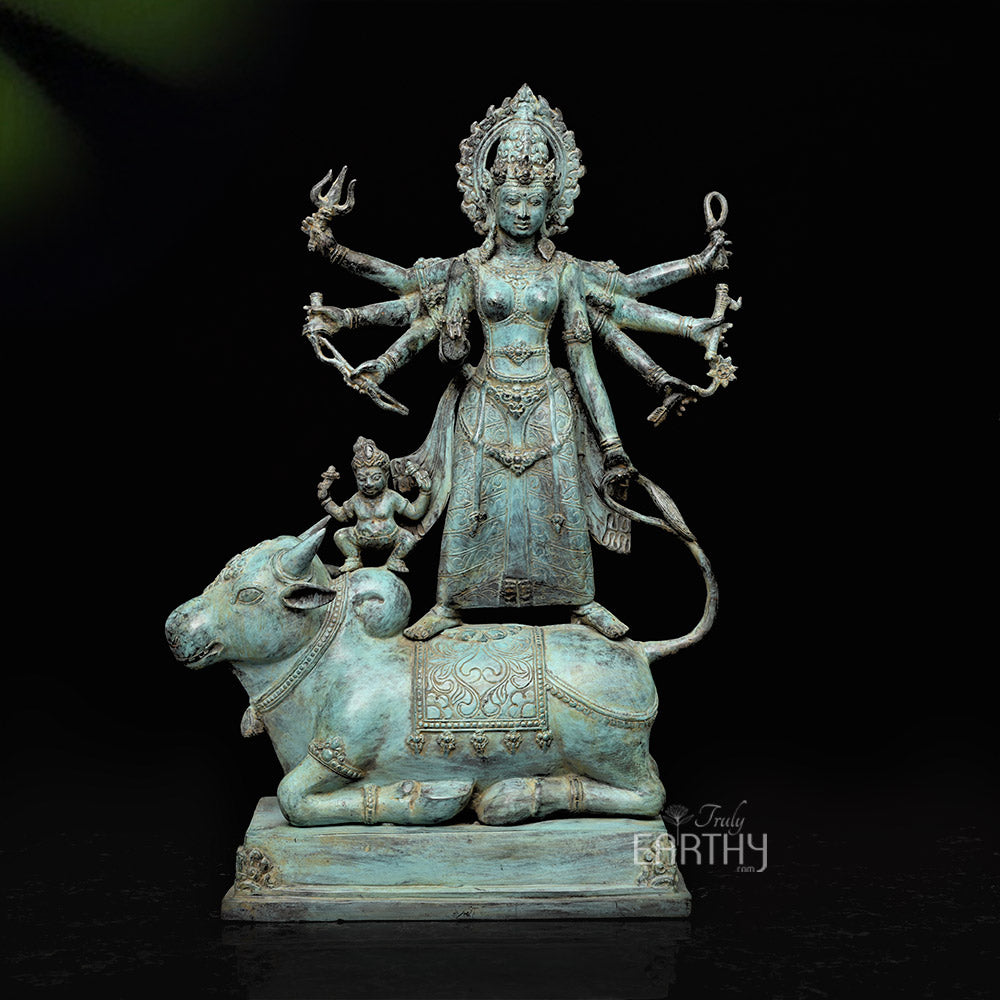 durga bronze statue