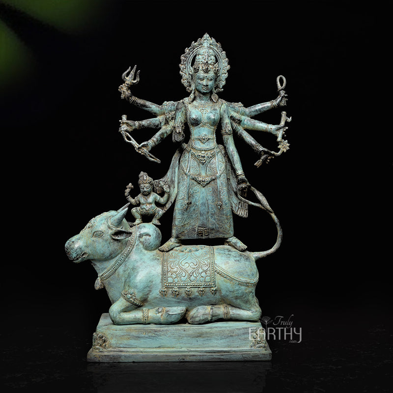 durga bronze statue