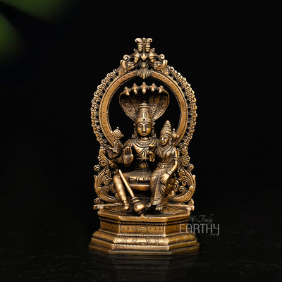 Vishnu and Lakshmi Brass Statue