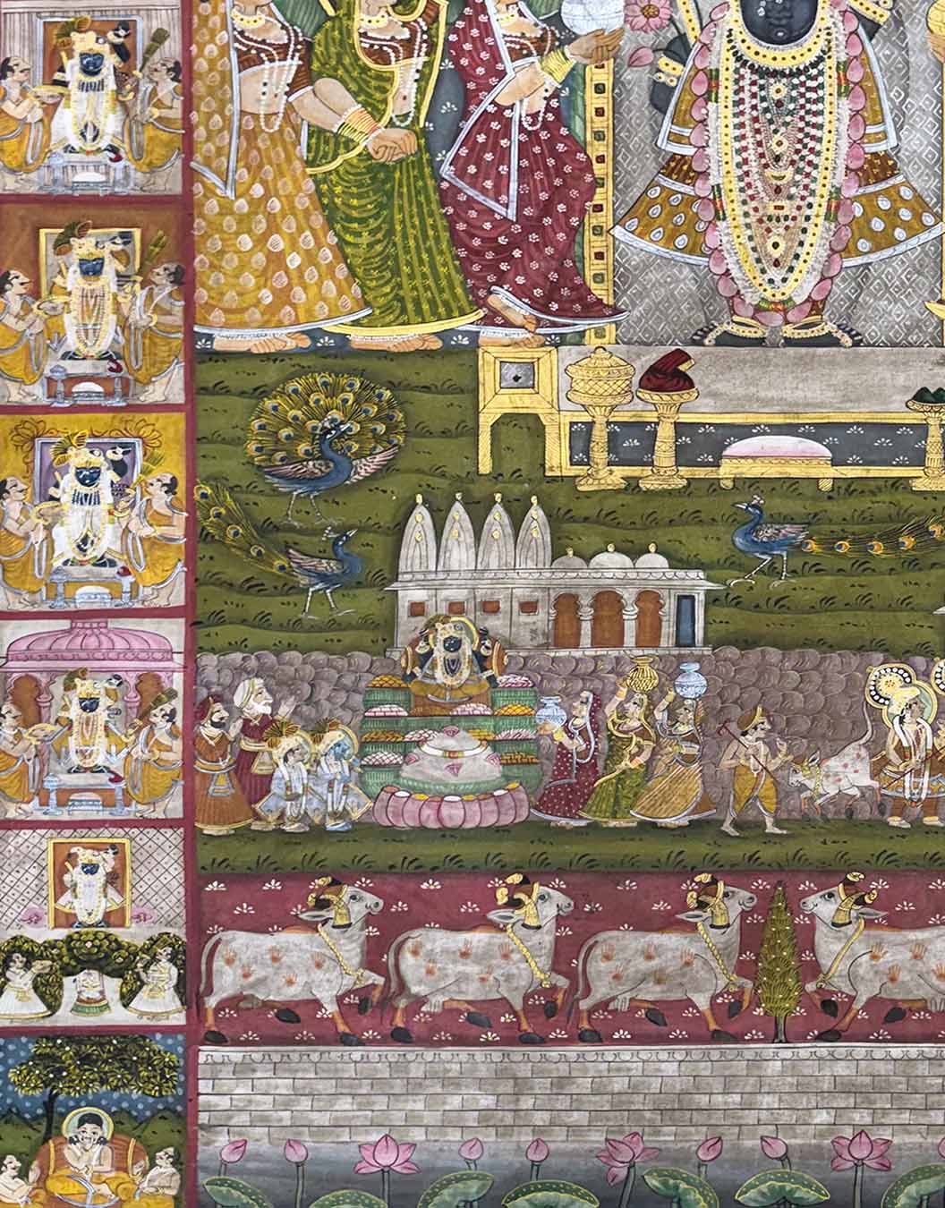 Shrinathji Pichwai Painting (Handmade / Unframed / 141.4 x 204.9 cm)