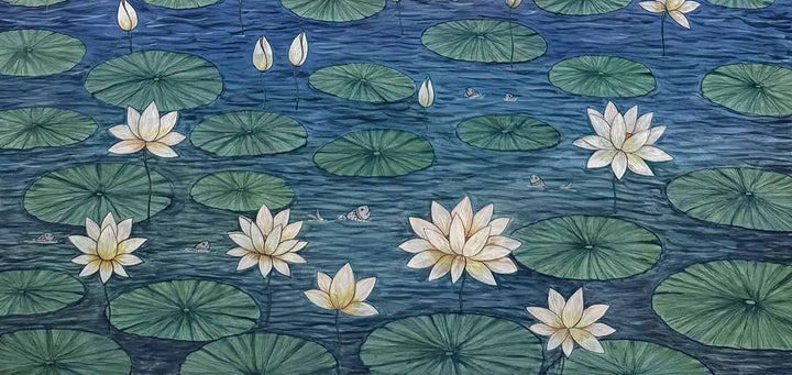 Divine Whispers - Pichwai Painting (Handmade / Unframed / 111.7 x 167.6 cm)