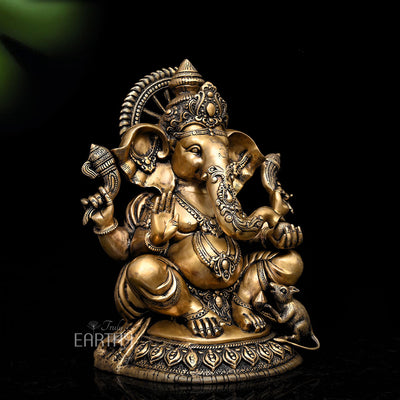 Brass Ganesha Idol (Large / 32.6 Kg / 23.2 inches)
