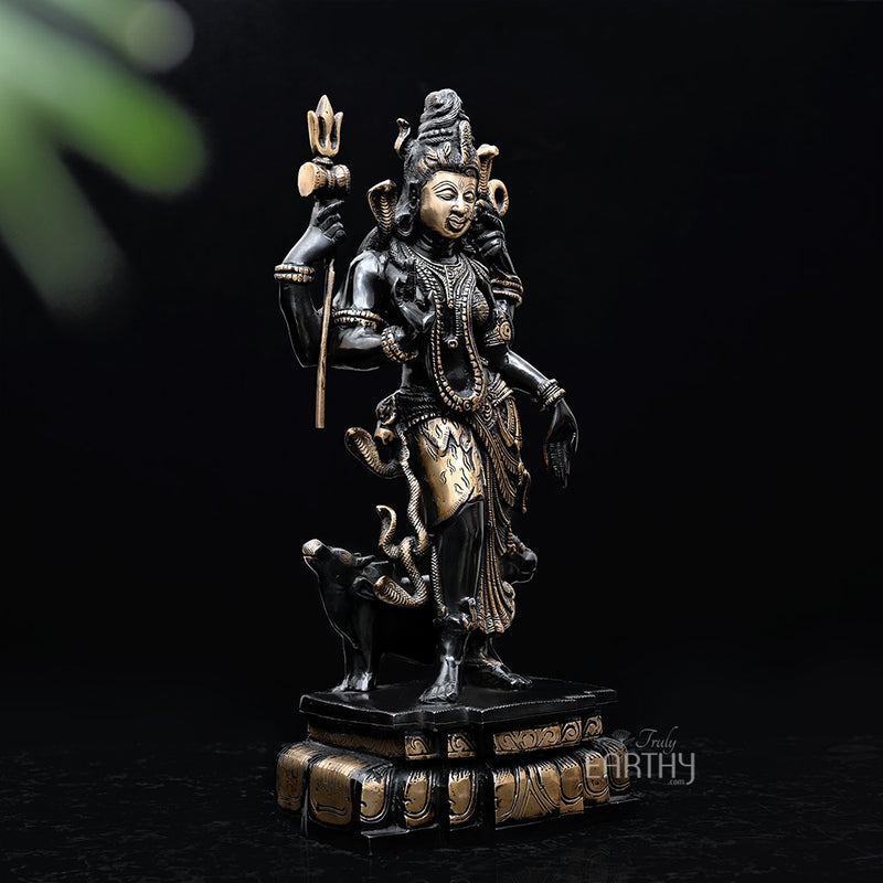 Ardhanarishvara Statue (Brass / 9.66 Kg)